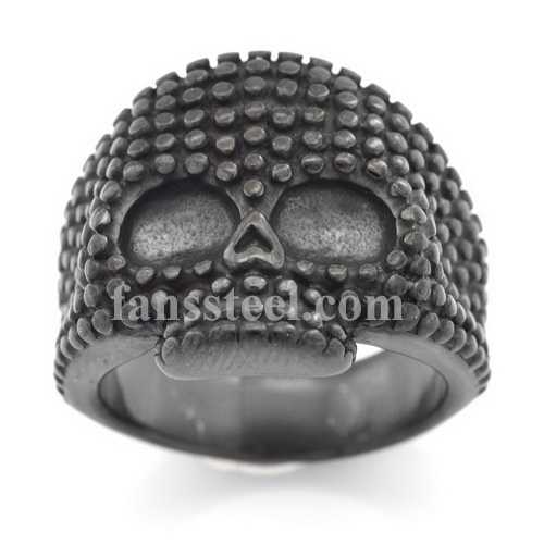 FSR14W31B dot gothic skull biker ring - Click Image to Close